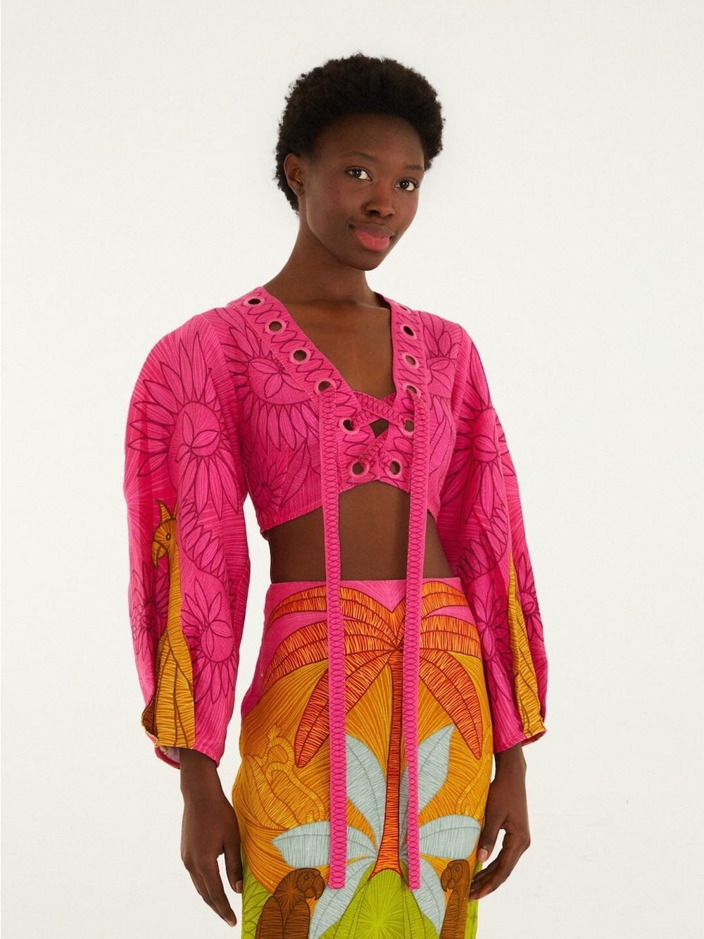 FARM RIO Multicolor Usiacuri Eyelet Blouse